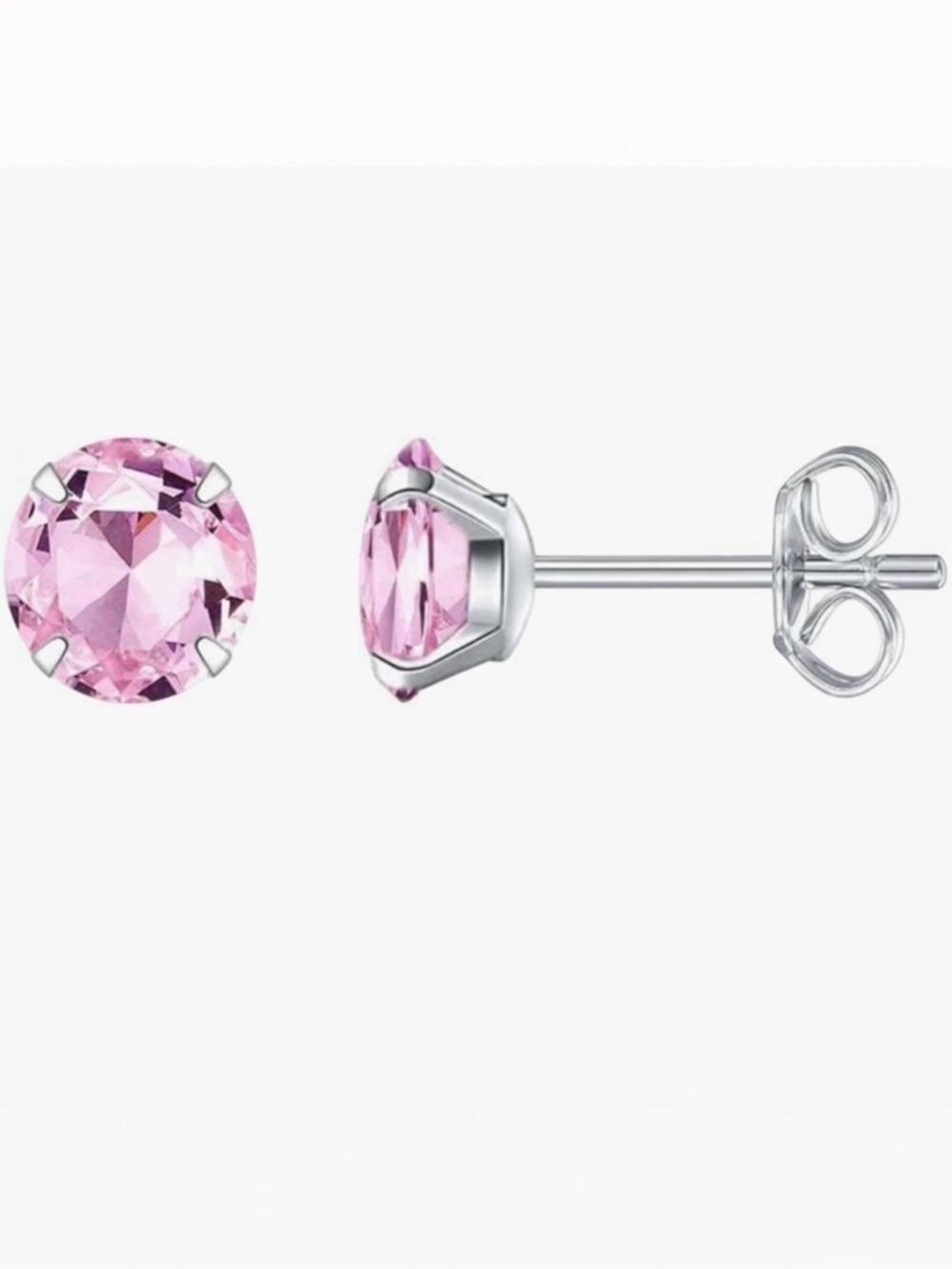 CZ Pink 14k Gold Plated Stud Earrings. New.
